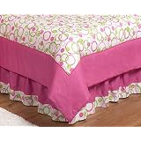 Circles Pink and Green Queen Bed Skirt by JoJo Designs