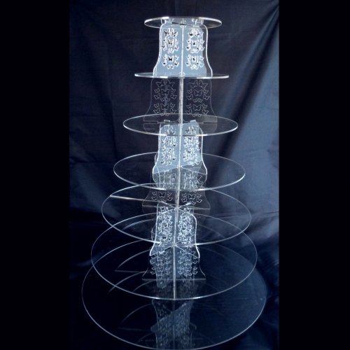 Seven Tier Clear Acrylic Round Butterflies Wedding and Party Cake Stand Size 150mm 190mm 240mm 285mm 335mm 390mm 440mm Stand Seven Tier Clear Acrylic Round Butterflies Wedding and Party Cake Stand Size 150mm 190mm 240mm 285mm 335mm 390mm 440mm Stand