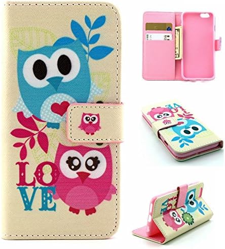 6S Case,iPhone 6 Case, Flip Cover Wallet PU Leather with Stand Case for iPhone 6S,Case for iPhone 6 [4.7] (Love Owls)