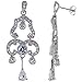 Sterling Silver CZ Chandelier Earrings w/ Pear title=