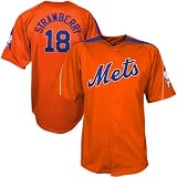 New York Mets Jerseys : Majestic New York Mets #18 Darryl Strawberry Orange Laser Cooperstown Replica Jersey