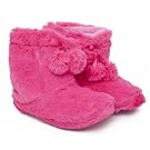 Childrens/Kids Girls Fluffy Indoor Footwear/Slippers with Pom Poms