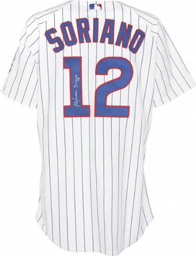 Alfonso Soriano Chicago Cubs Autographed Authentic Pinstripe Jersey