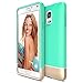Galaxy Note 4 Case, Maxboost [Vibrance Series] Samsung Galaxy Note 4 Case [Lifetime Warranty] Protective SOFT-Interior Scratch Protection with Trendy Color Slider Cases - Turquoise/Champagne Gold