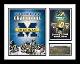 University of Michigan Wolverines NCAA Framed Photograph 2008 Capital One Bowl Champions Milestone C