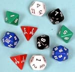 Dice, pack of 10 polyhedron - 00536