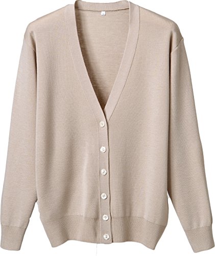 レディース ハイゲージ（ゴム編み）レギュラー丈カーディガン