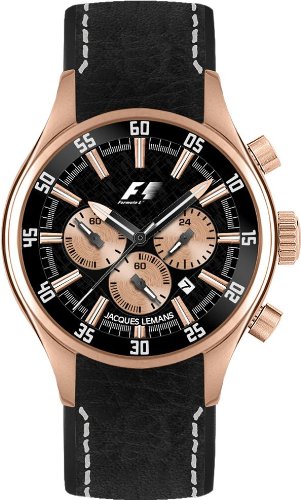 Mens Monza Chronograph Black Leather