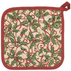 8 Potholder - Holly and Ribbons by Now Designs