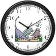 Group of Dinosaurs - Dinosaur Animal Wall Clock by WatchBuddy Timepieces (White Frame)