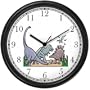 Group of Dinosaurs - Dinosaur Animal Wall Clock by WatchBuddy Timepieces (Black Frame)