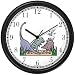 Group of Dinosaurs - Dinosaur Animal Wall Clock by WatchBuddy Timepieces (Hunter Green Frame)
