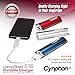 Portable Charger Power Bank USB Battery Pack For iPhone 6, 5, 5S, 5C, 4S, 4, Samsung S-Series - iPhone 6/5/4, Samsung Adapters w/USB Cable - Cynphon JumpStart JS-2400 (Fuchsia)