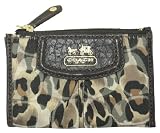 Coach Limited Edition Madison Animal Print Leopard Mini Skinny Coin Case w Key Chain Natural