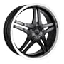 20 Inch 20x8.5 Dip wheels DAGGER D62 Black w/ Machined Lip wheels rims