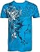 Sakkas Eagle,Sword and Chains Metallic Silver Embossed Cotton Mens T-Shirt