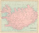Cram 1894 Antique Map of Iceland