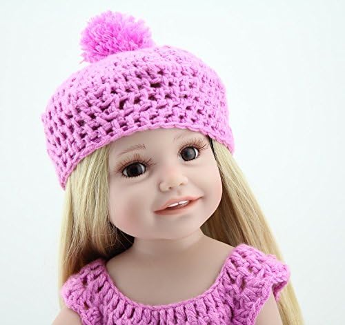 Vinyl Princess 45Cm Girl Doll 18 Inch Cute Realistic Baby Birthday Gift Handmade Dress Hat Similar As American Girl Doll