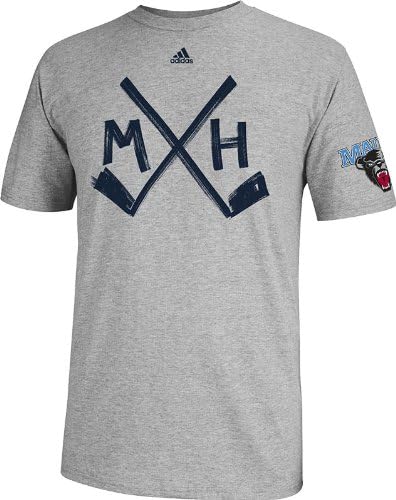 adidas University of Maine Black Bears Hockey Sticks T-Shirt - Grey (Medium)