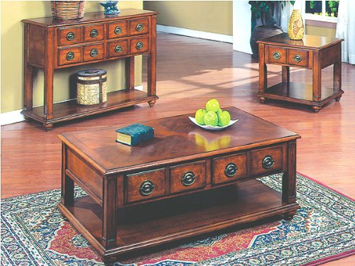 Coffee Table with 4 shelves in Cherry Finish #AD 41210-c