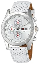 Tommy Hilfiger Women's White Leather Strap Watch #1780815