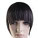 Top Plaza Girls Lovely Fashion False Bang Neat Fringe Hairpiece Clip in Front Hair Extensions Accessories ,8 Colors,32g/pc (Natural Black)