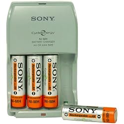 Sony Cycle Energy Power Charger with 4 2500 mAh AA Batteries