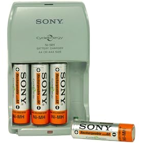 Sony Cycle Energy Power Charger with 4 2500 mAh AA Batteries