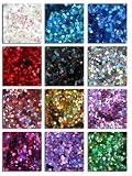 Glitter Flakes Hexagon Shape (small) - 12 Colors