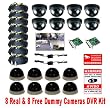 8 Real CCTV CCD Cameras DVR Video Security Record System with 8 Free Fake Dummy Cameras and surveillance DeCal DVK28068DM 1R1
