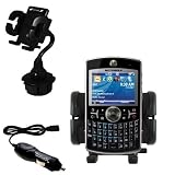 Motorola MOTO Q Global Auto Cup Holder with Car Charger - Uses Gomadic TipExchange