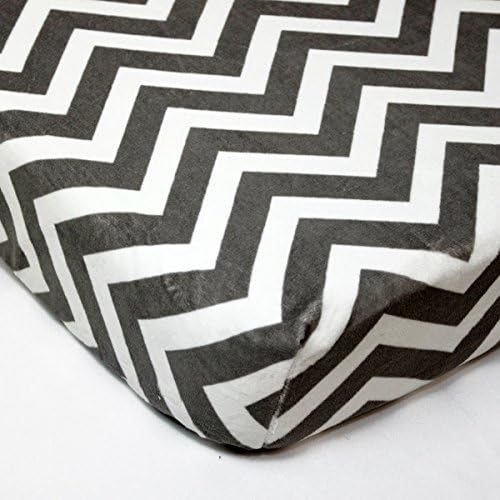 Minky Charcoal Chevron Fitted Crib / Toddler Sheet | Authentic Minky Crib Sheet