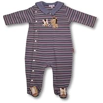 LeTop Baby Boys Striped Footed Coverall ~ Giddy Up SIZE 6 months