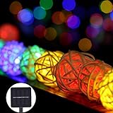 MYJP ソーラーストリングライト ボールなデザイン 全長6M 30LED イルミネーションライト 防水 屋外 お庭やクリスマス飾りなど用(カラー)