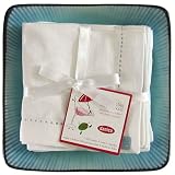 Hemstitch Cocktail Napkins Set of 6 - White