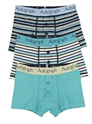3 Pack Autograph Cotton Rich Striped Trunks