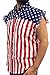 USA Flag Sleeveless Denim Shirt-2XL