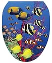 Toilet Tattoos TT-1016-O Coral Reef Decorative Applique For Toilet Lid, Elongated
