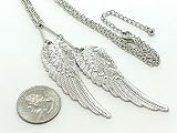 Silver Angel Wings Charm Necklace