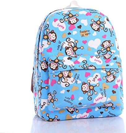 Free2mys Girl's Print School Backpack College Book Bag (Monkey)