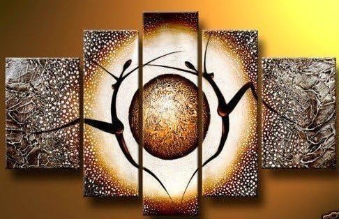 Art Painting 100% Hand-painted Free Shipping Wood Framed on the Back Artwork Air Dancer High Q. Wall Decor Landscape Oil Paintings on Canvas 5pcs/set