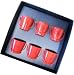 Set of 6 Egg-Cup Buckets in their own Presentation Box (Chilli Red)