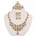 Moochi 18K Gold Plated Necklace Earrings Ring Bracelet Jewelry Set Africa Beads Costume Show Wedding