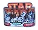 Star Wars Galactic Heroes 2 Pack 2 Inch Tall Action Figure - Dark Side Anakin Skywalker with Blue Lighsaber and Blue Striped Clone Trooper with Blaster Pistol