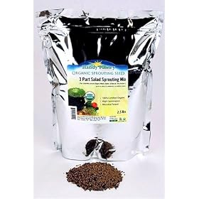 5 Part Salad Sprout Seed Mix -2.5 Lbs- Organic Sprouting Seeds: Radish, Broccoli, Alfalfa, Green Lentil & Mung Bean - For Sprouts