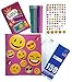 Back to School Supplies For Girls Emoji Bundle of 5 Includes 1 Binder, Student Planner, 500 Stickers, College Ruled Paper and Set of 12 Designer Pencils