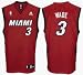 Dwyane Wade Jersey: adidas Red Replica #3 Miami Heat Jersey - Small