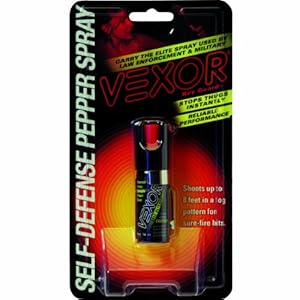 Vexor Self Defense Pepper Spray 1/2 -Ounce Twist Lock Pepper Spray Cone with Pocket Clip