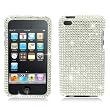 Apple iPod Touch 4th Generation Snap-on Protector Hard Case Rhinestone Cover "Bling Bling Silver" Design