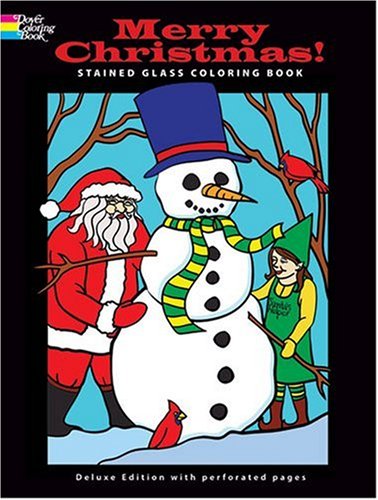 Merry Christmas! Stained Glass Coloring Book (Dover Coloring Books)